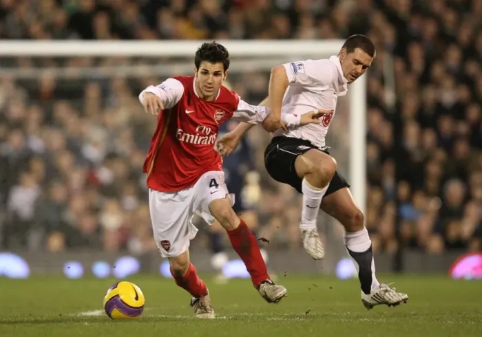 Framed Print : Triumphant Cesc Fabregas Scores Twice Against Fulham in Arsenal's 3-0 Victory