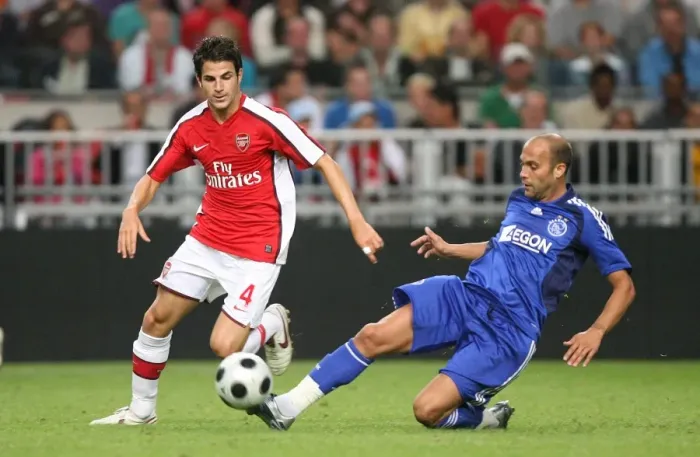 Framed Print : Triumphant Return: Fabregas vs. Gabi in the Amsterdam Arena Showdown - Arsenal's 3-2 Victory over Ajax (2008)