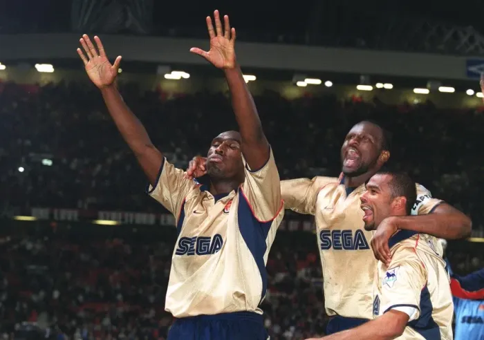 Framed Print : Triumphant Threesome: Vieira, Cole, and Campbell Celebrate Arsenal's Championship Win over Manchester United Framed Print : Triumphant Threesome: Vieira, Cole, and Campbell Celebrate Arsenal's Championship Win over Manchester United