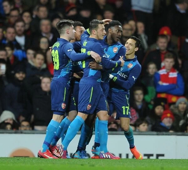 Triumphant Threesome: Welbeck, Sanchez, Ozil Celebrate Arsenal's FA Cup Goals Against Manchester United