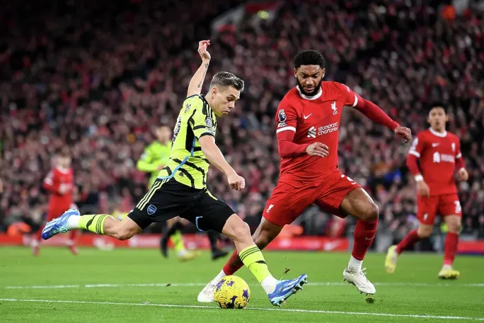 Framed Print : Trossard vs. Gomez: Intense Battle at Anfield - Liverpool vs. Arsenal, Premier League 2023-24 Framed Print : Trossard vs. Gomez: Intense Battle at Anfield - Liverpool vs. Arsenal, Premier League 2023-24