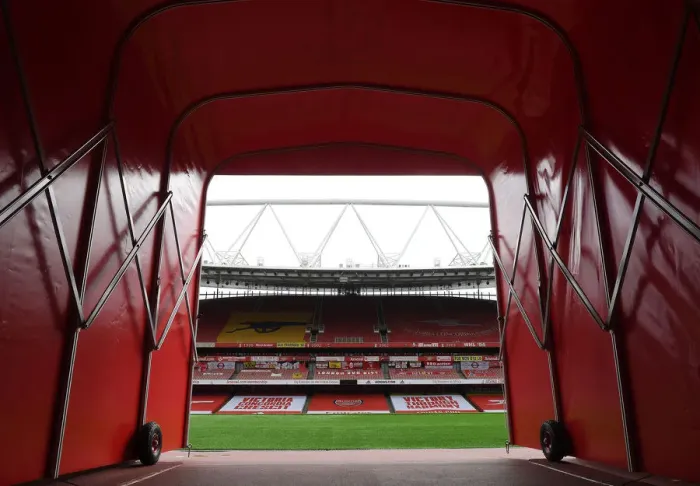 Framed Print : The Tunnel Moment: Arsenal FC vs. Watford FC at Emirates Stadium