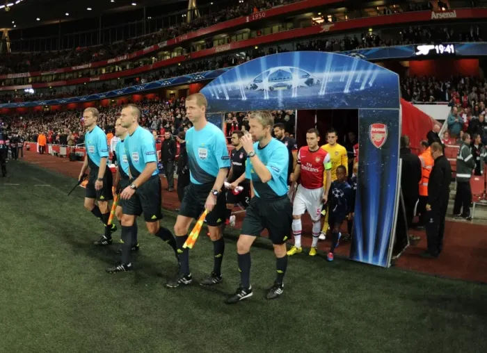 Framed Print : UEFA Champions League: Arsenal FC vs. Olympiacos FC - Match Officials Gathering (2012-13) Framed Print : UEFA Champions League: Arsenal FC vs. Olympiacos FC - Match Officials Gathering (2012-13)