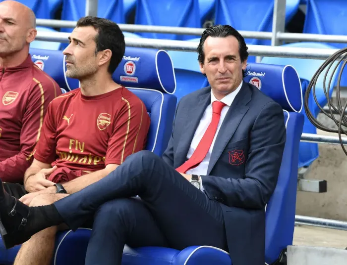 Framed Print : Unai Emery: Arsenal Coach Prepares for Cardiff City Showdown (2018-19)