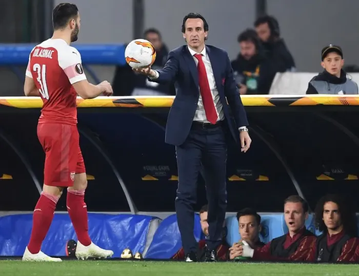 Framed Print : Unai Emery and Arsenal Face Napoli in Europa League Showdown, Naples 2019