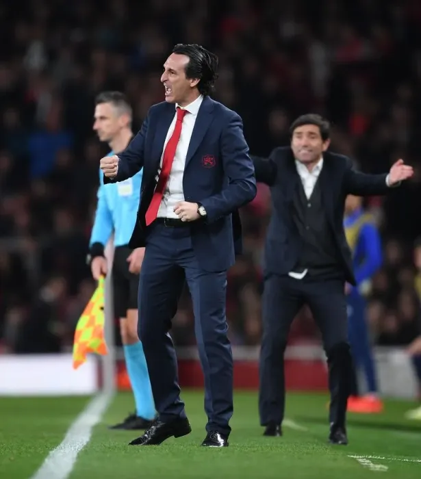 Framed Print : Unai Emery Guides Arsenal in Europa League Semi-Final Clash vs Valencia (2018-19) Framed Print : Unai Emery Guides Arsenal in Europa League Semi-Final Clash vs Valencia (2018-19)