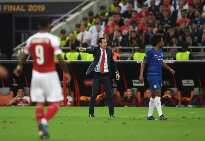 Framed Print : Unai Emery Leads Arsenal in Europa League Final Showdown Against Chelsea, Baku 2019
