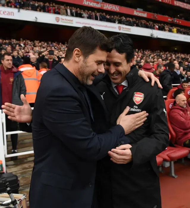 Framed Print : Unai Emery and Mauricio Pochettino: A Pre-Match Encounter between Arsenal and Tottenham in the Premier League Framed Print : Unai Emery and Mauricio Pochettino: A Pre-Match Encounter between Arsenal and Tottenham in the Premier League