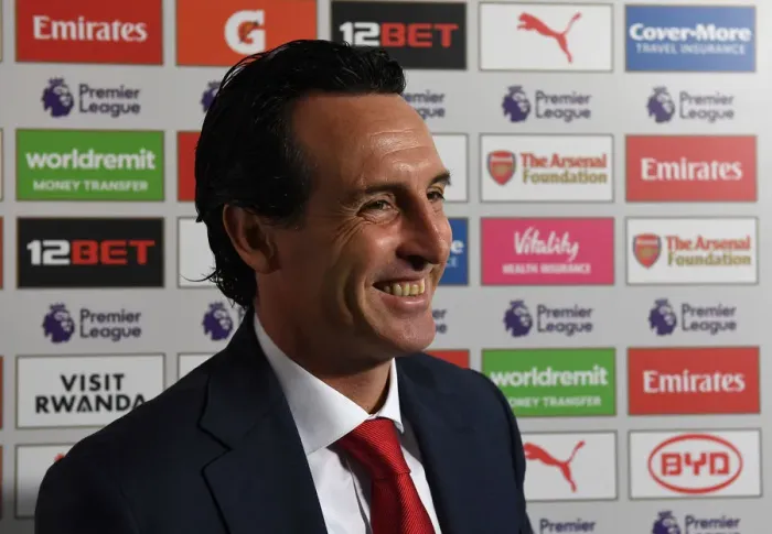 Framed Print : Unai Emery Pre-Match Interview: Arsenal vs West Ham United (2018-19)