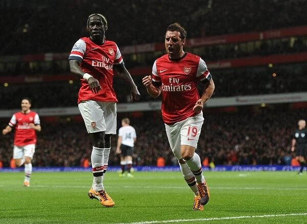 Unforgettable Goal Celebration: Cazorla and Sagna's Victory Moment for Arsenal Against Liverpool (2013-14)