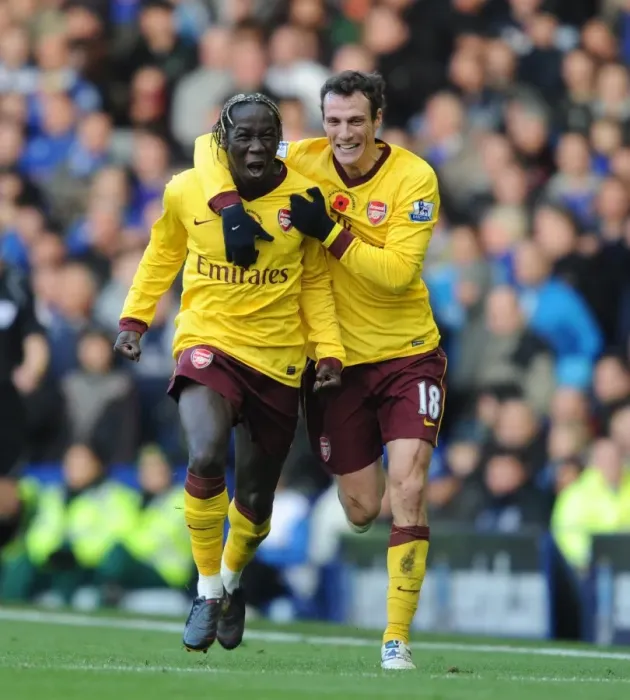 Framed Print : Unforgettable Moment: Sagna and Squillaci's Goal Celebration - Arsenal's 1-2 Victory Over Everton (14 / 11 / 2010) Framed Print : Unforgettable Moment: Sagna and Squillaci's Goal Celebration - Arsenal's 1-2 Victory Over Everton (14 / 11 / 2010)