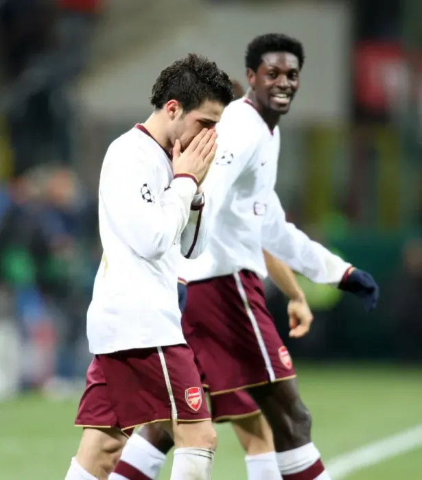 Framed Print : Unforgettable Moment: Fabregas and Adebayor Score as Arsenal Takes a 2-0 Lead Over AC Milan in the UEFA Champions League Framed Print : Unforgettable Moment: Fabregas and Adebayor Score as Arsenal Takes a 2-0 Lead Over AC Milan in the UEFA Champions League