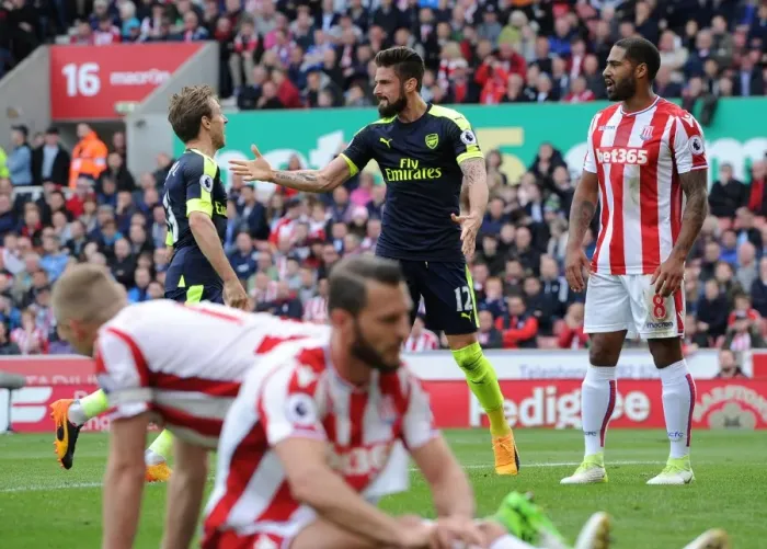 Framed Print : Unforgettable Moment: Giroud and Monreal's Goal Dance (Stoke City vs. Arsenal, 2016-17) Framed Print : Unforgettable Moment: Giroud and Monreal's Goal Dance (Stoke City vs. Arsenal, 2016-17)
