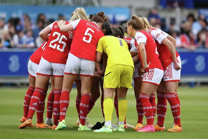 Framed Print : United in Focus: Arsenal Women's Pre-Match Huddle vs. Chelsea Women - FA Women's Super League Showdown Framed Print : United in Focus: Arsenal Women's Pre-Match Huddle vs. Chelsea Women - FA Women's Super League Showdown