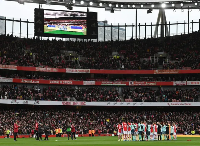 Framed Print : United for Ukraine: Premier League Solidarity (Arsenal vs. Leicester City, 2021-22)