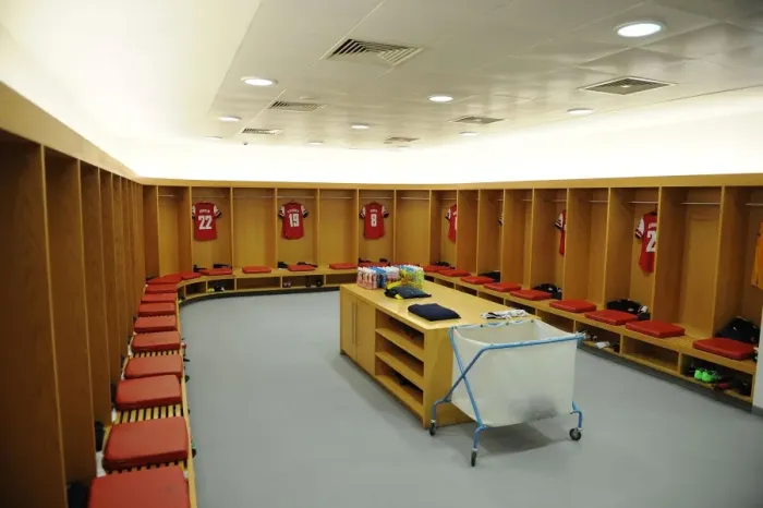 Framed Print : The Unity of Arsenal: Arsenal FC's Huddle Before Battle against Olympiacos (UEFA Champions League, 2012-13)