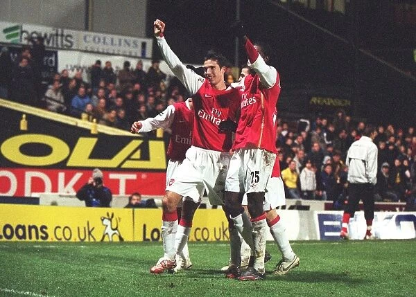 Van Persie and Adebayor: Celebrating Arsenal's Winning Goals at Watford (2006)