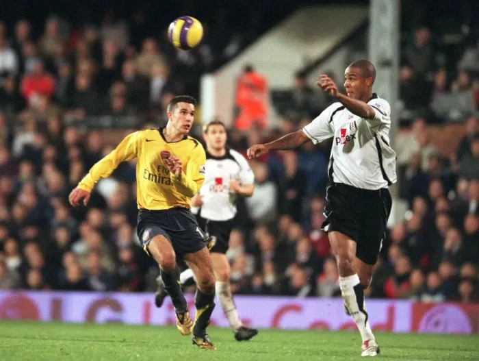Framed Print : Van Persie vs. Knight: A Tight Battle at Craven Cottage - Arsenal's 2:1 Loss to Fulham Framed Print : Van Persie vs. Knight: A Tight Battle at Craven Cottage - Arsenal's 2:1 Loss to Fulham
