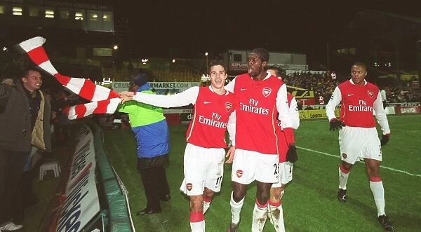 Van Persie's Double: Arsenal's Victory at Watford (2006) - Adebayor and Baptista Celebrate
