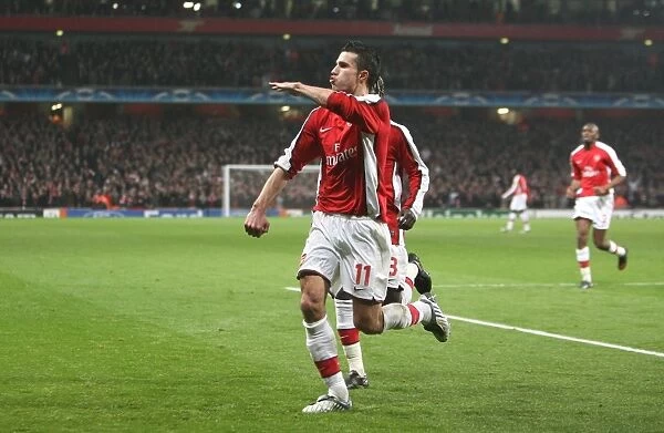 Van Persie's Euphoric Goal: Arsenal's Thrilling 1-0 Victory over AS Roma in the Champions League (2009)