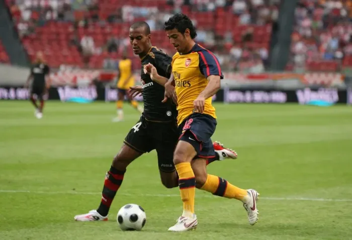 Framed Print : Vela's Brilliant Goal: Beating Konko for Arsenal at the Amsterdam Tournament, 2008