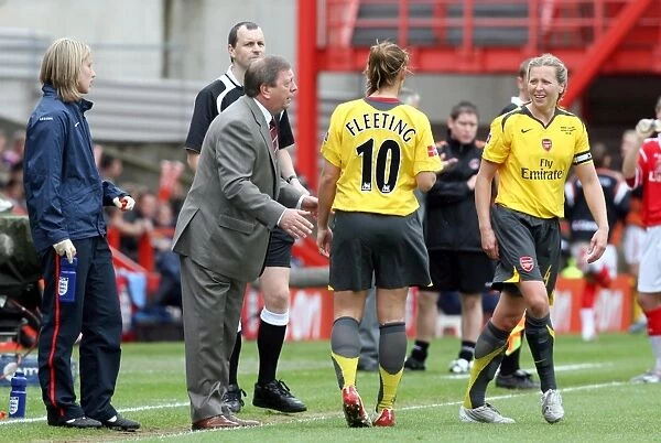 Vic Akers the Arsenal Ladies Manager with Julie Fleeting and Jayne Ludlow