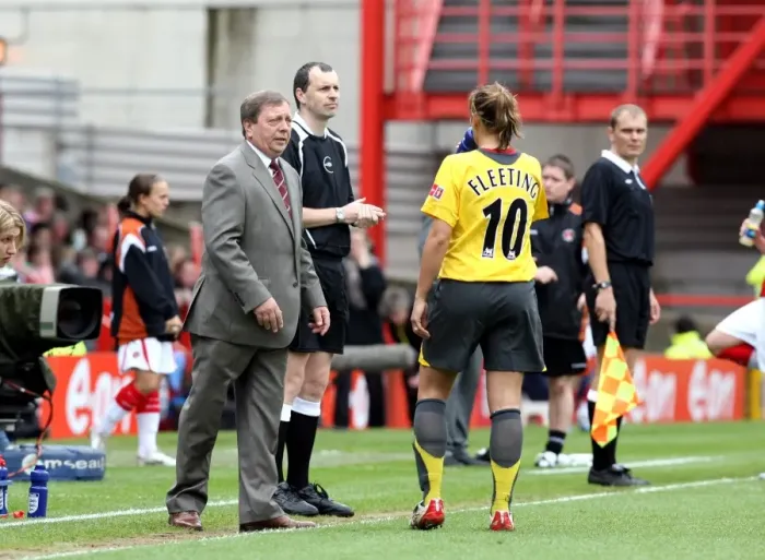 Framed Print : Vic Akers the Arsenal Ladies Manager with Julie Fleeting (Arsenal) Framed Print : Vic Akers the Arsenal Ladies Manager with Julie Fleeting (Arsenal)
