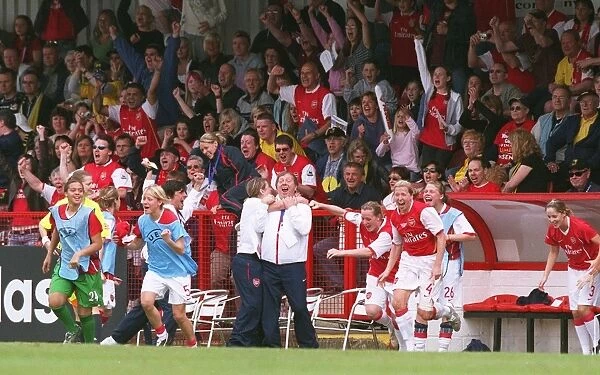 Vic Akers the Arsenal Manager celebrates at the final whistle