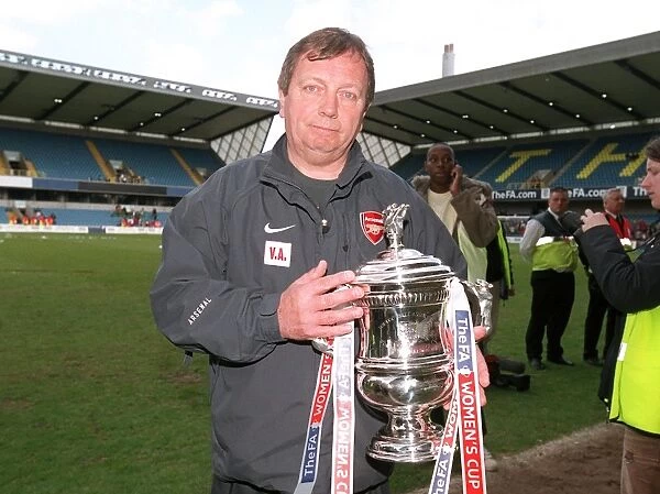 Vic Akers the Arsenal Manager with the FA Cup Trophy