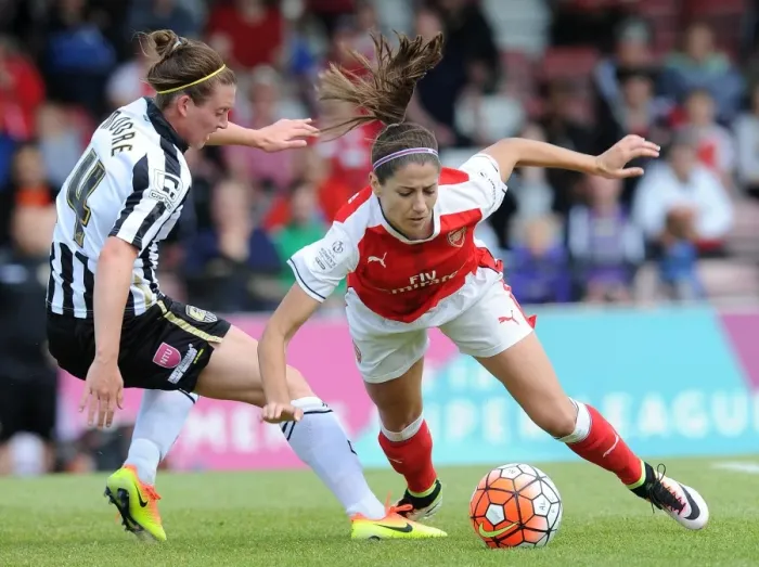Framed Print : Vicky Losada (Arsenal Ladies) Jade Moore (Notts County). Arsenal Ladies 2: 0 Notts County