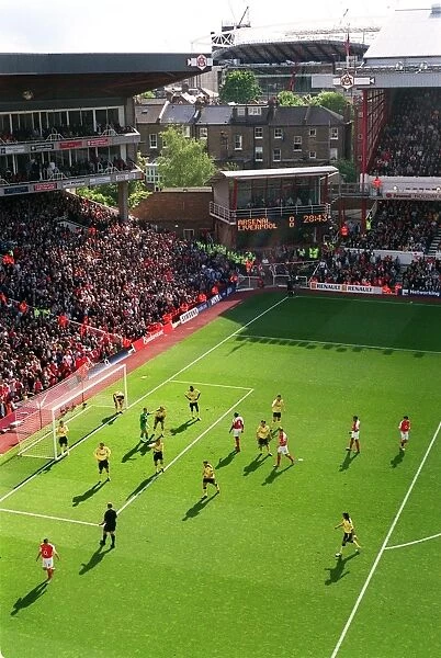 View from the East stand at Highbury with new stadium in the background