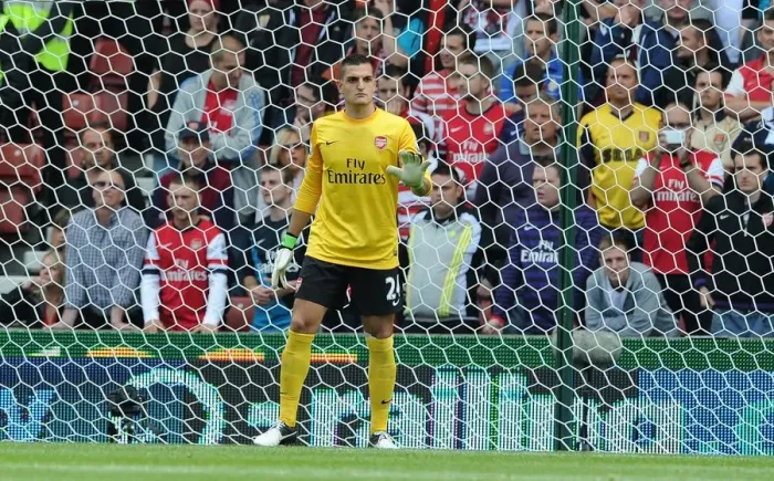Framed Print : Vito Mannone: In Action Against Stoke City, 2012-13 Premier League