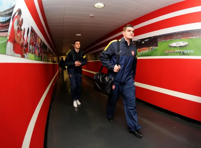 Framed Print : Vito Mannone and Carl Jenkinson (Arsenal). Arsenal 1: 3 Bayern Munich. UEFA Champions League Framed Print : Vito Mannone and Carl Jenkinson (Arsenal). Arsenal 1: 3 Bayern Munich. UEFA Champions League
