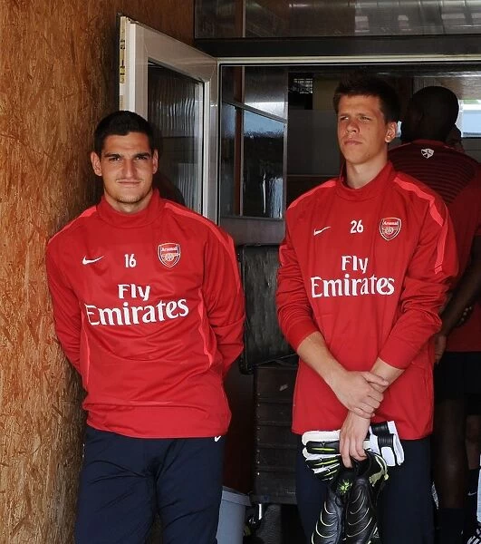 Vito Mannone and Wojciech Szczesny (Arsenal). Arsenal Training Camp, Bad Waltersdorf