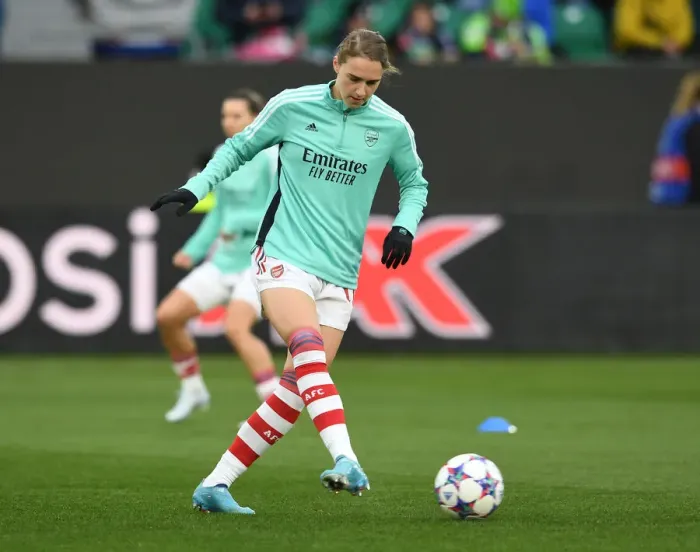 Framed Print : Viviane Miedema Before UEFA Women's Champions League Quarterfinal: Arsenal vs. VfL Wolfsburg