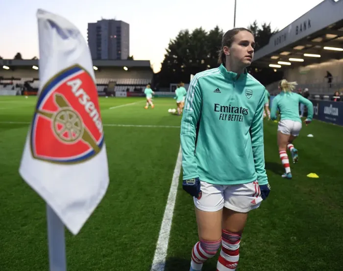 Framed Print : Viviane Miedema's Intense Pre-Match Focus: Arsenal Women's Star Gears Up for FA Cup Quarterfinals vs Coventry United Framed Print : Viviane Miedema's Intense Pre-Match Focus: Arsenal Women's Star Gears Up for FA Cup Quarterfinals vs Coventry United