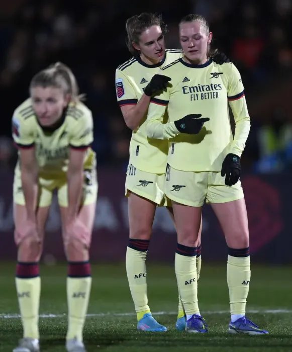 Framed Print : Vivianne Miedema and Frida Maanum in Action: Chelsea Women vs Arsenal Women, FA WSL 2021-22