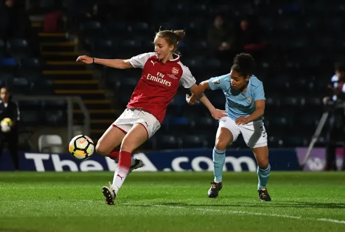 Framed Print : Vivianne Miedema Scores for Arsenal Women against Manchester City Ladies in Continental Cup Final