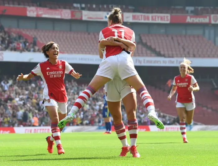 Framed Print : Vivianne Miedema Scores First Goal for Arsenal Women in FA WSL Match Against Chelsea