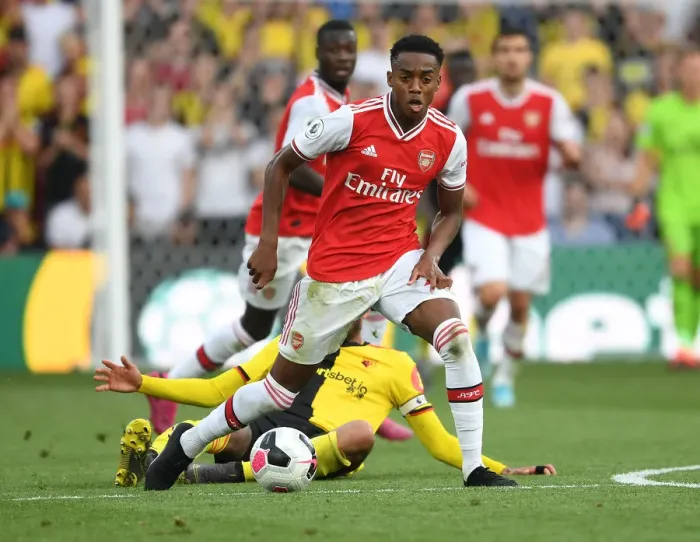 Framed Print : Watford vs Arsenal: Joe Willock in Action, Premier League 2019-20