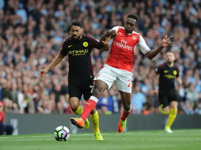 Framed Print : Welbeck vs. Clichy: A Premier League Showdown at the Emirates Framed Print : Welbeck vs. Clichy: A Premier League Showdown at the Emirates