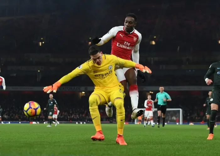 Framed Print : Welbeck vs. Ederson: A Battle at the Emirates - Arsenal vs. Manchester City (2017-18)