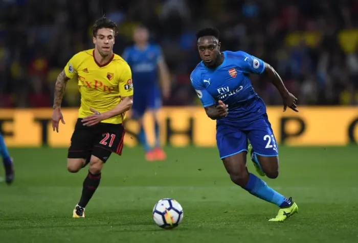 Framed Print : Welbeck vs. Femenia: Clash in the Premier League - Arsenal vs. Watford (2017-18)