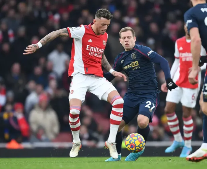 Framed Print : White-Hot Rivalry: Ben White vs Matej Vydra Battle at the Emirates Framed Print : White-Hot Rivalry: Ben White vs Matej Vydra Battle at the Emirates