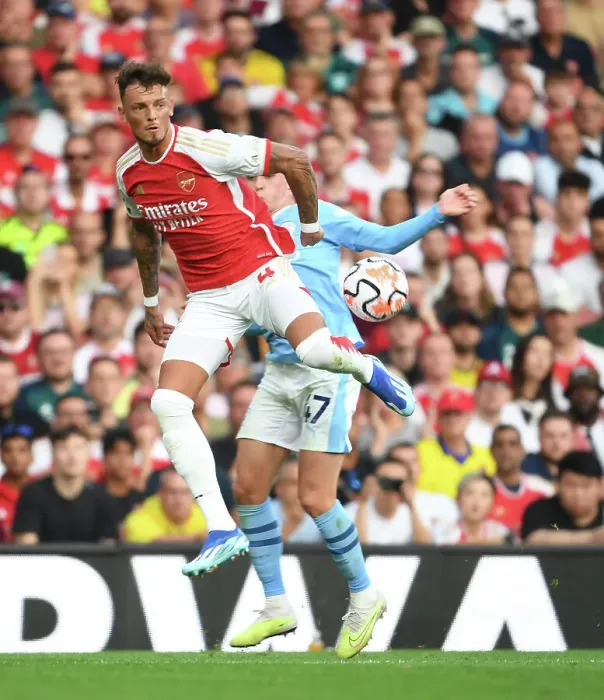 Framed Print : White vs Foden: Battle for Premier League Supremacy - Arsenal vs Manchester City