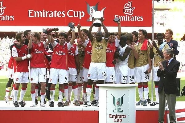 William Gallas Celebrates Arsenal's Emirates Cup Victory over Inter Milan (2007)