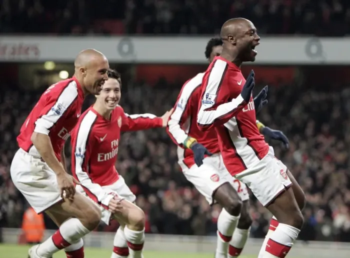 Framed Print : William Gallas celebrates scoring Arsenals 2nd goal