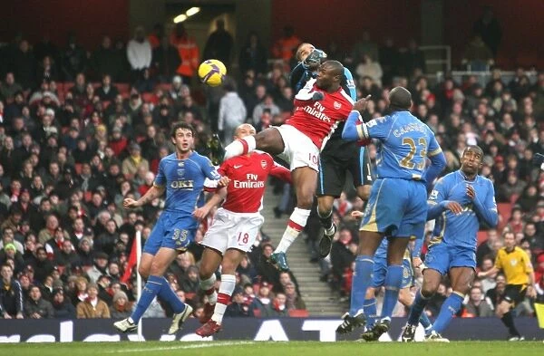 William Gallas heads past David James to score the Arsenal goal