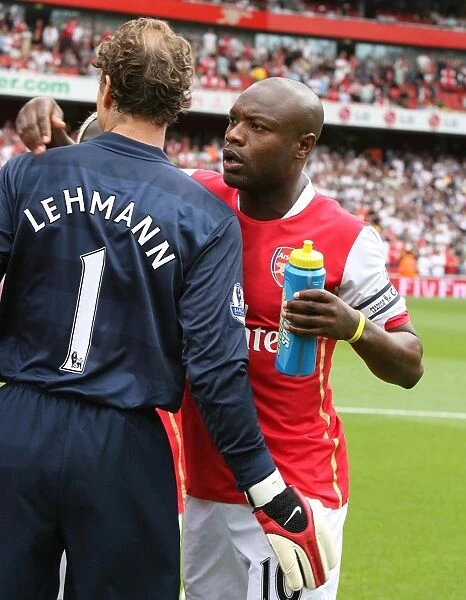 William Gallas and Jens Lehmann (Arsenal) before the match