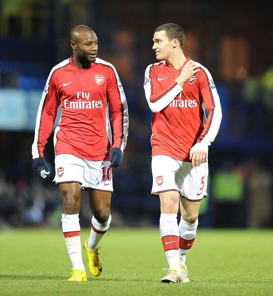 William Gallas and Thomas Vermaelen (Arsenal). Portsmouth 1: 4 Arsenal, Barclays Premier League
